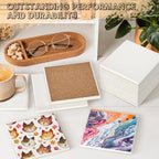 60 PCS Ceramic Tiles for Crafts, Unglazed Matte Coasters with Cork Backings - Image 4