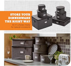 storageLAB 6-Piece China Storage Set | Plates, Mugs & Wine Glasses | Gray - Image 2