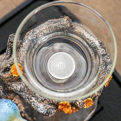 Glass Kungfu Teapot Set Tea maker with Infuser Semi Automatic Tea Set (Blue bird) - Image 6