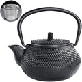 0.3 L Small Japanese Cast Iron Teapot With Stainless Steel Infuser For One Person, Hobnail Tetsubin Kettle For Making Tea, Black by MGEMJMJ