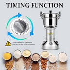 Grain Mill Grinder 300g High Speed Food Grain Mill Stainless Steel Seeds Flour Nut Wheat Corn Spices & Seasonings Dry Grinder Electric Machine Grinder for Kitchen - Image 4