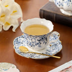 European Ceramic tea set for one or two,Porcelain Gift Tea Set For Women and Tea Party. (Blue, 1 teapot and 2 tea cup sets) - Image 4
