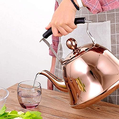 Tea Kettle Stovetop Whistling Tea Kettle 2 Liter Induction/Gas Stove Top Tea Pot Copper Teakettle Teapot Maker Water Boiling Pot - Image 3