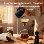 Pour Over Stand with Cherry Wood Base & Stainless Steel 360° Adjustable Coffee Filter Holder - Coffee Dripper Station for V60, Chemex & Glass Funnels - Home Barista Brew Station(Stand Only) - Image 2