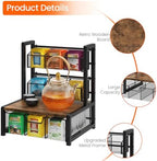 Homode Tea Bag Organizer, 3 Tier Tea Storage Box, Rustic Brown - Image 5