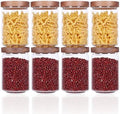 SAIOOL Stackable Kitchen Canisters Set of 8,High Borosilicate Glass Cylinder Airtight Food Storage, sort out the tea, flour, candies, grain easily and clearly by SAIOOL