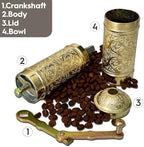 Handmade Turkish Pepper & Coffee Grinder, Refillable Turkish Spice Mill with Adjustable Coarseness, Manual Coffee Mill with Handle, Coffee Grinder Metal with Hand Crank 22 cm-8.66 inch (Yellow) - Image 5