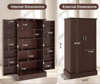 kepptory 47" Freestanding Kitchen Pantry Cabinet with Adjustable Shelves - Image 2