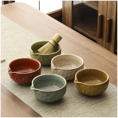 1set Of Matcha Ceramic Set, Including Kiln Transformation Bowl, Whisk(Earthy yellow) - Image 3