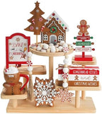 Gingerbread Christmas Decorations 8 PCS Tiered Tray Decor Set by SYNCVIBE
