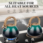 MARSKITOP Tea Kettle Teapot for Stovetop, Stainless Steel, 2.6 Quart, Green - Image 6