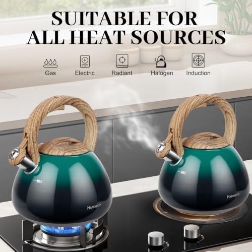 MARSKITOP Tea Kettle Teapot for Stovetop, Stainless Steel, 2.6 Quart, Green - Image 6