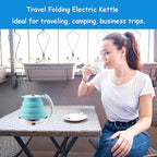 Food Grade Silicone Portable Collapsible Electric Travel Kettle (Blue) - Image 4