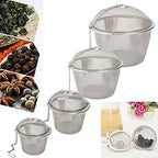 Tea Strainer 4 Sizes Silver Reusable Stainless Mesh Herbal Ball Tea Spice Strainer Teakettle Locking Tea Filter Infuser Spice Tool (Color : Size L) - Image 2