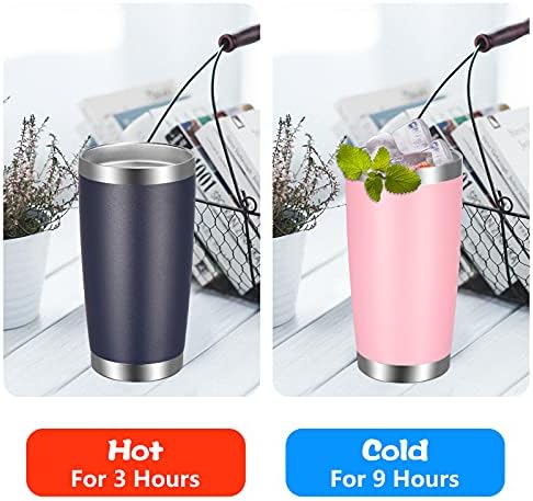 VEGOND 20oz Tumbler with Lid and Straw Stainless Steel Tumbler Cup Bulk Vacuum Insulated Double Wall Travel Coffee Mug Powder Coated Coffee Cup, Navy Blue, 6 Pack - Image 5