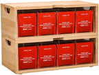 Bamboo Stackable Tea Bag Organizer, 2-Piece by EVERBBKING