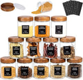 Yangbaga Glass Spice Containers for Kitchen: 12P 8oz Dishwasher Safe Jars by Hanber