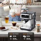 20Bar Espresso Machine with Built-in Grinder Milk Frother Steam Wand - Image 7