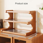 3-Tier Wooden Mug Holder Countertop, Coffee Cup Holder Mug Display Coffee Mug Organizer Mug Rack for Coffee Station Organizer Mug Shelf for Cabinet for Kitchen, Home,Acrylic,Long - Image 3