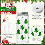 Skylety 30 Pcs Christmas Plastic Cups with Lids Straws 13.5 oz - Image 3