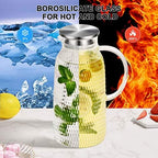 Aofmee 80oz Glass Pitcher with Lid, 2.4 Liter Water Pitcher, Glass Carafe for Cold or Hot Beverages, Sun Tea Jar, Easy Clean Heat Resistant Jug for Juice, Milk - Image 3