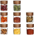 4 oz Glass Spice Mason Jars with Screw Wood Lid 8 pcs Airtight Small Glass Jars Seasoning Herb Containers Food Storage Canister for Sugar Coffee Bean Ground Pantry Cookies Salt (4oz(118ml)*8 pack) by Foyofly