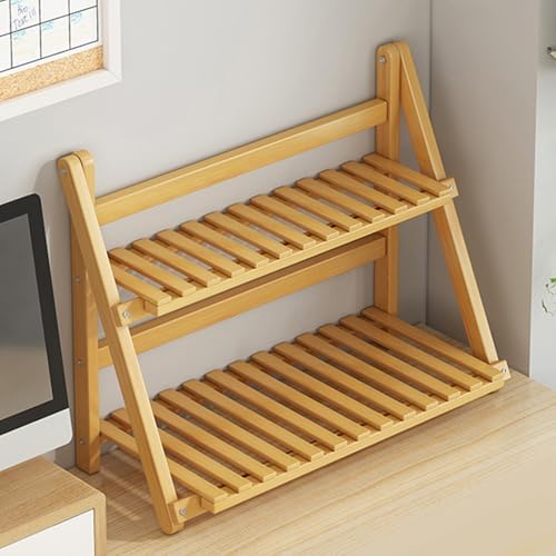 2-Tier Wooden Mug Holder Countertop, Coffee Station Organizer, Bamboo Counter Shelf for Tea Coffee Bar Accessories, Matcha Stand, Cup Display, Kitchen Condiment Storage Rack,Brown,15.75IN - Image 6