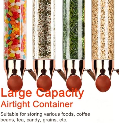 Wall Mounted Coffee Bean Dispenser, Candy Machine Grain Dispenser, Glass Tube Diameter 9cm, Adjustable Bean Output, for Home Commercial Candy Oatmeal Tea 80cm - Image 3