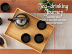 Japanese Tea Set for Adults, Japanese Teapot Set with 1 Teapot (32oz/920ml), 6 Tea cups (4.5oz/130ml), 1 Tea Tray, 1 Stainless Infuser, Kiln altered glaze Porcelain tea set (Jeweled Necklace) - Image 3