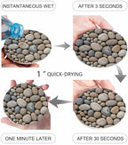 Coaster for Drinks 4 Pack,Abstract Natural Grey Cobblestone Absorbent Round Ceramic Stone with Cork Base,Modern Grey Pebble Stone Drink Coaster Cup Mats for Home Dining Coffee Tables - Image 3