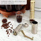 Handmade Turkish Pepper & Coffee Grinder, Refillable Turkish Spice Mill with Adjustable Coarseness, Manual Coffee Mill with Handle, Coffee Grinder Metal with Hand Crank 22 cm-8.66 inch (Silver) - Image 4
