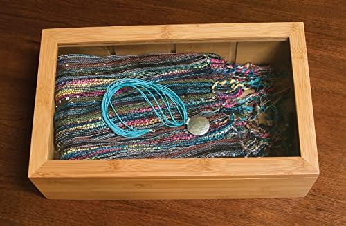 Lipper International Bamboo Wood Tea Box with Clear Lid, 8 Compartments, 12-1/2" x 7-1/2" x 3-5/8" - Image 6