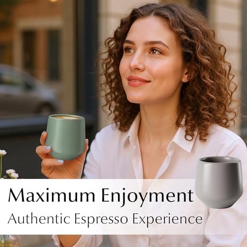 MIAMIO - Espresso Cups Set of 4 / Mug, Ceramic (3oz) - Luxe (Evergreen) - Image 4