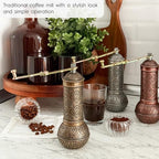 Decorative Handmade Coffee Grinder, Refillable Turkish Spice Mill, Manual Coffee Mill with Handle, Coffee Grinder Metal with Hand Crank 18 cm-7.1 inch (Antique) - Image 4