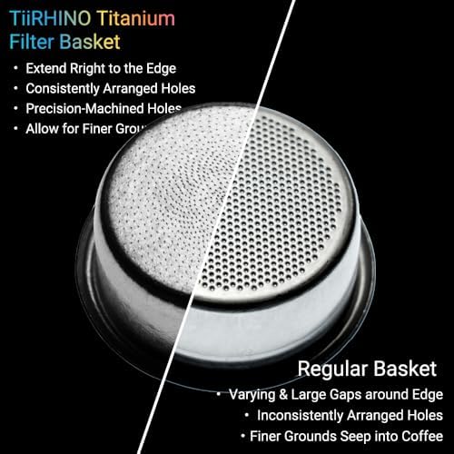 54mm Titanium High-Extraction Espresso Filter Basket for 9Barista, 0.13mm & 0.18mm Laser-Drilled Micro Holes, 20–22g Double Shot - Swirl (Silver) - Image 3