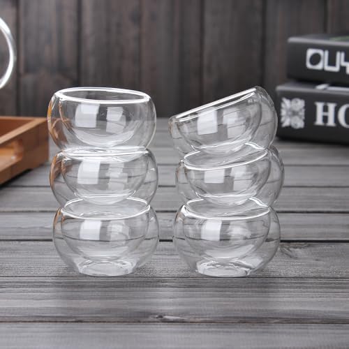 Glass Teapot 600ml/20.3oz with 6pcs Double Wall Teacups Removable Infuser Stovetop Safe Glass Tea Kettle Loose Leaf and Blooming Tea Maker Set - Image 3