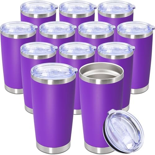 20oz Tumbler Stainless Steel Tumbler Coffee Tumbler with Lid Purple, 12P by AUWBON
