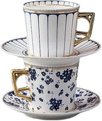 JSEIAJB Milk Coffee Cup Ceramic Espresso Aesthetics Coffee Cup Vintage Vertical Stripe Kaffeetasse Household Items by Unknown