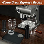 7 Pcs 51mm Espresso Accessories Kit, Spring Loaded Calibrated Tamper, WDT Tool, Coffee Measuring & Espresso Cup and Tamper Mat, Puck Screenr & Dosing Funnel, 51mm Espresso Machine Accessories - Image 7