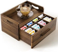 TINAMO Acacia Wooden Tea Box Organizer with Drawer for Countertop Display by TINAMO