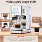 Espresso Machine 20BAR, Steam Frorther & Cold Brew, Stainless Steel - Image 4