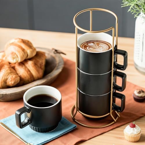 Miamolo Halloween Stackable Coffee Mugs with Stand Set of 4, Space-saving - Image 2