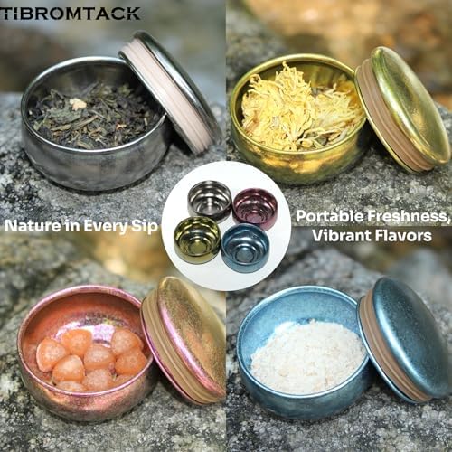 Premium Pure Titanium Mini Tea Tin Canister, Airtight Tea Container, Lightweight and Durable, Suitable for Loose Leaf Tea, Spices, Herbs - Ideal for Travel and Home Use​ (Gilt) - Image 2