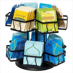 NHZ Tea Bag Organizer - Spinning Carousel Holder With 12 Compartments, Up to 140 Tea Bags Storage, Black Powder Coated Stainless Steel - Image 7