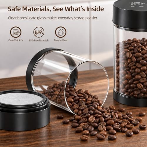 Auto Vacuum Coffee Canister - 950ML Airtight Coffee Bean Storage Canisters - Image 5