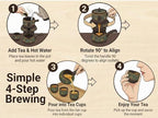 Japanese tea set with Infuser Semi Automatic Tea Set Magic Teapot with 6 cups Japanese Teapot Set,Gongfu Tea Set Chinese tea set (Automatic-Golden Flower) - Image 6