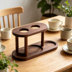 Pour Over Coffee Station, Elegant Stable Wooden Coffee Filter Holder, Multifunctional Caddy Storage Organizer for Home Countertop Office - Image 4