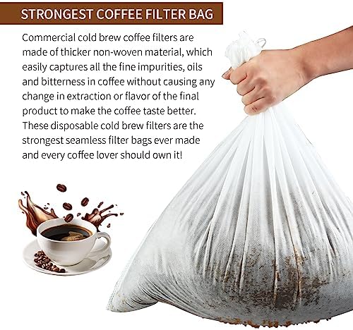 100Pcs Commercial Cold Brew Coffee Filters for 5 Gallon Buckets, 20" X 20" Disposable Coffee Filters with Drawstring for Brew Up To 5 LBS Coffee - Image 4