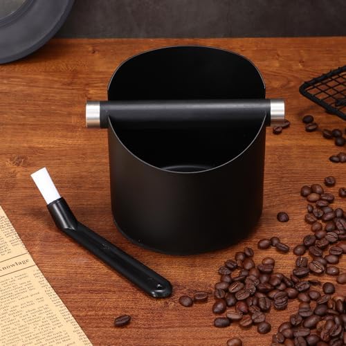 Baluue Stainless Steel Espresso Knock Box with Brush Ground Waste Bin - Image 7