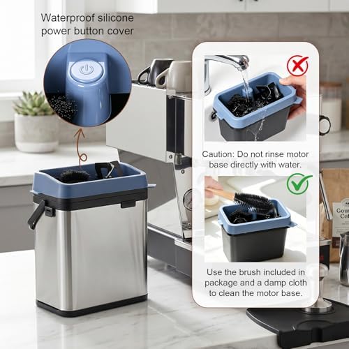 Electric Portafilter Cleaner, Automatic Portafilter Cleaner 58mm Knock Box | Dual Station Coffee Puck Cleaner Machine | Espresso Knock Box | Puck Sucker | Commercial & Home Barista Tool - Image 5
